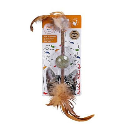 Jouet Chat TPR queue et plumes