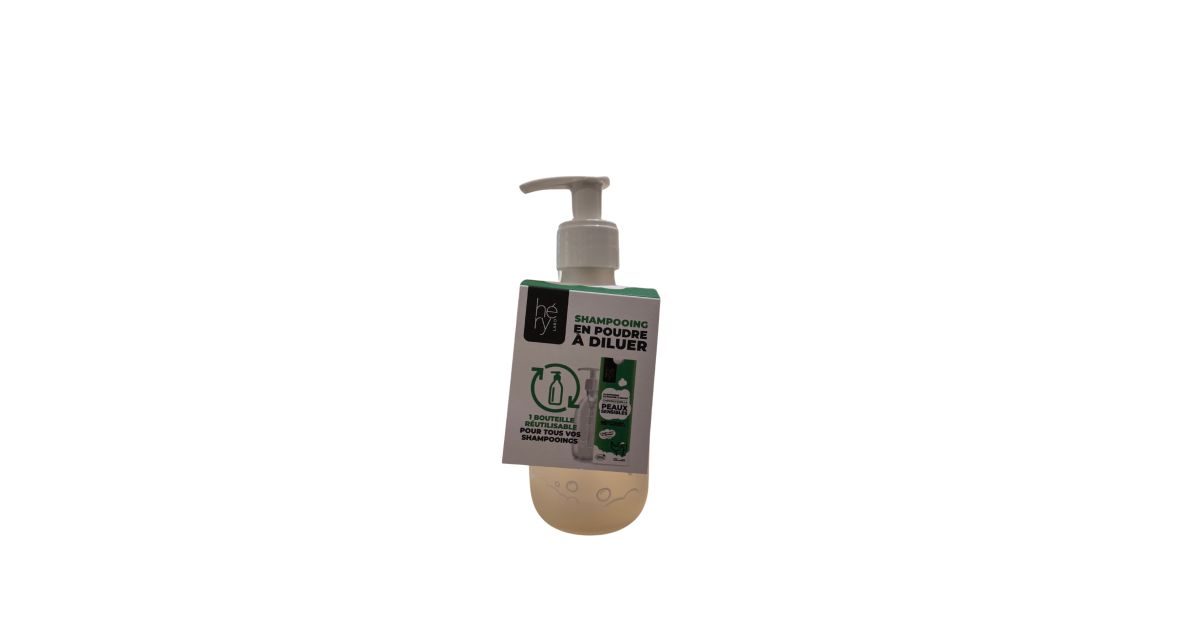 Bouteille de dilution pour shampoing ecologique en poudre