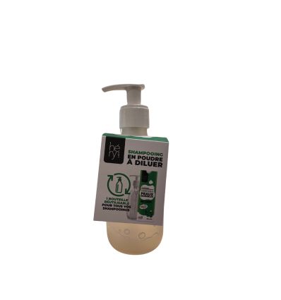 Bouteille de dilution pour shampoing ecologique en poudre