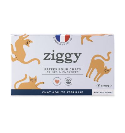 Pâtée Complète Chat Adulte Stérilisé - Poisson Blanc 4x100g