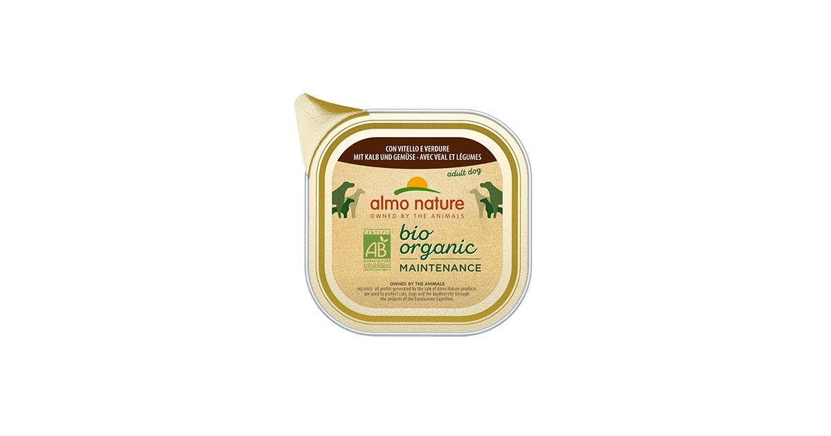 Almo Nature - Barquette Bio avec veau et légumes