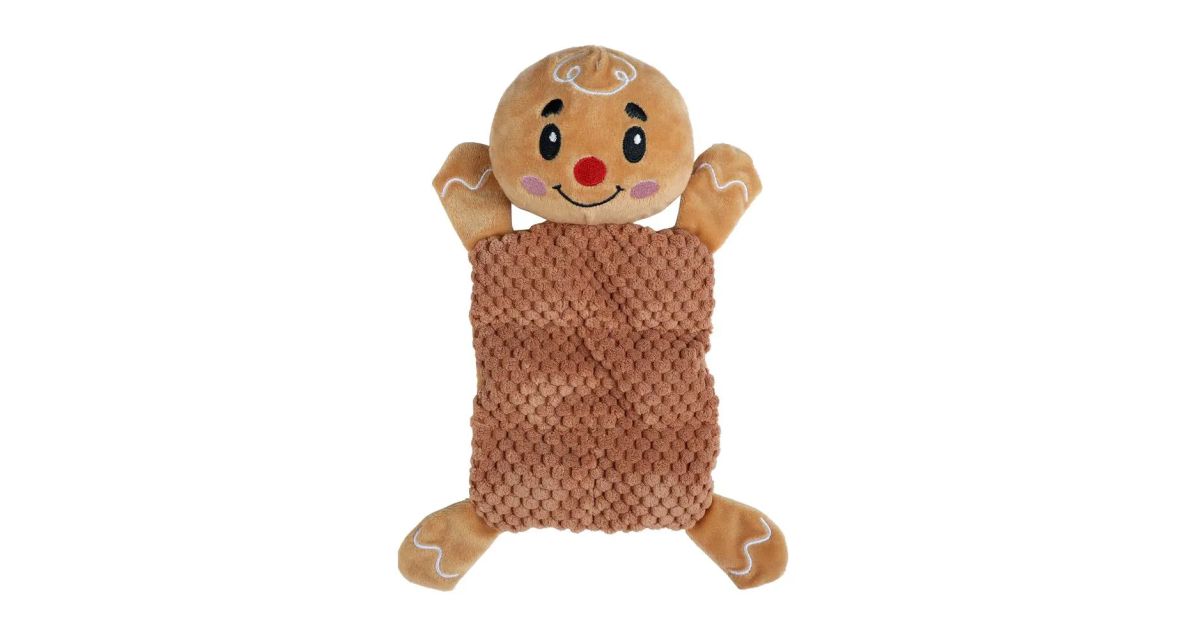 Peluche plate de pain d'épice avec squeaker