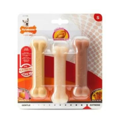 Nylabone - Triple Pack Cacahuette Poulet Bacon
