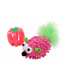 Souris poil + balle Plastique