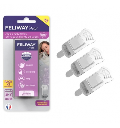 Diffuseur anti stress chat: Feliway help recharge (pack 3 cartouches)