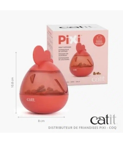 Accessoire de repas pour chiens et chats - distributeur friandise Pixi coq
