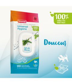 Accessoire d'hygiène pour chiens et chats - 30 Lingettes Universelles