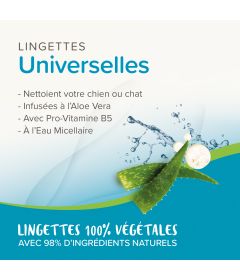 Accessoire d'hygiène pour chiens et chats - 30 Lingettes Universelles