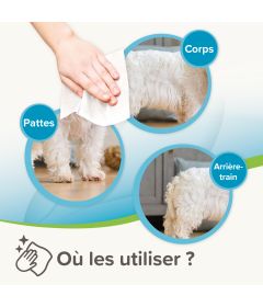 Accessoire d'hygiène pour chiens et chats - 30 Lingettes Universelles