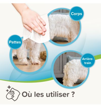 Accessoire d'hygiène pour chiens et chats - 30 Lingettes Universelles