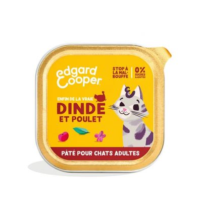 Edgar Cooper - Paté Dinde et Poulet - Chat Adulte