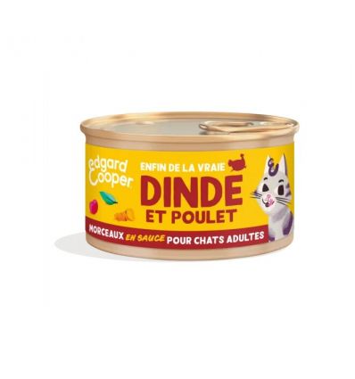 Edgar Cooper - Morceaux Dinde et Poulet - Chat Adulte