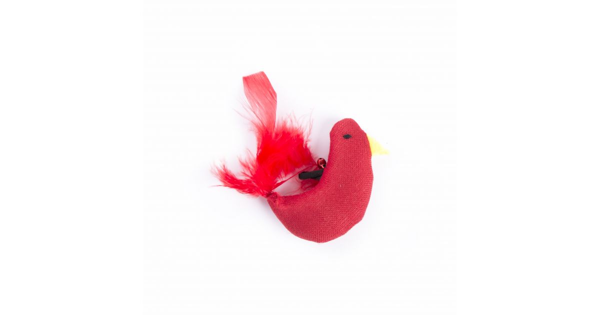 jouet poule rouge plume