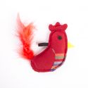 Jouet coq rouge plume