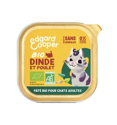 Edgar Cooper - Paté BIO Dinde - Chat Adulte