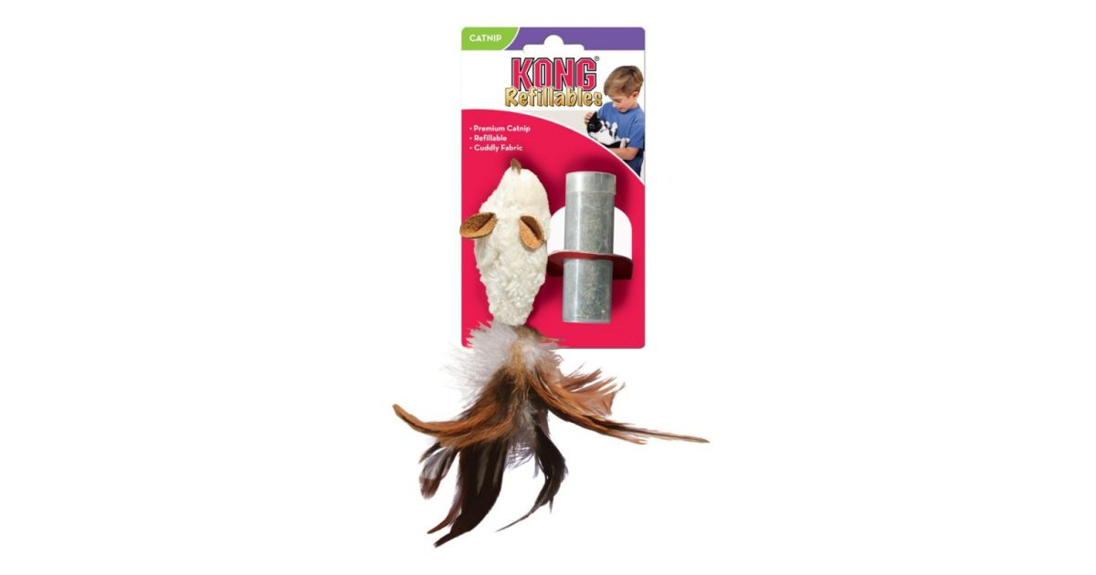 Kong - refillables feather mouse 